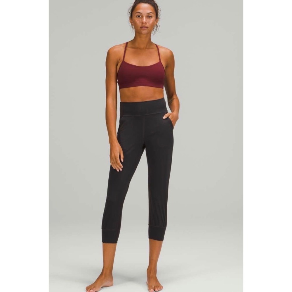 Lululemon Align Jogger Crop 23 Black Granite Nulu High Rise Yoga Pants Size 4